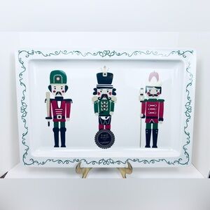 F.A.O. SCHWARZ Huge 22x15 Christmas Glitter Nutcracker Melamine Serving Tray NEW